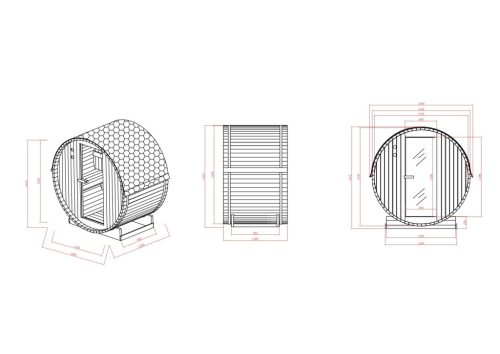 TROMSÖ M kültéri szaunahordó, kétszemélyes