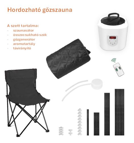 Hordozható gőzszauna, egyszemélyes