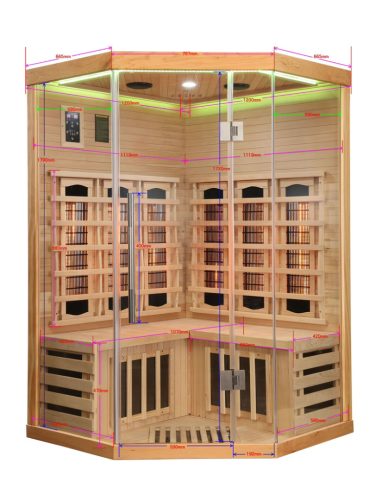 SUPREME infraszauna, kétszemélyes, 2 KW