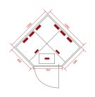 SUPREME infraszauna, kétszemélyes, 2 KW