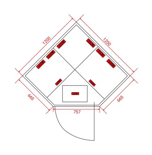 SUPREME infraszauna, kétszemélyes, 2 KW