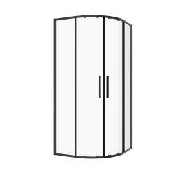 SANOSLIM íves sarokkabin, 80 cm, fekete