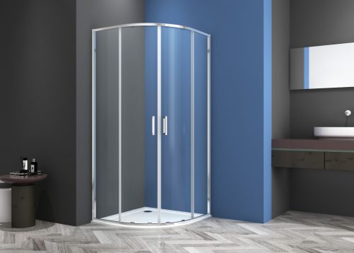 SANOSLIM íves sarokkabin, 90 cm, króm