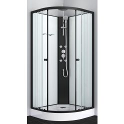 RELOAD hidromasszázs zuhanykabin, íves, fekete