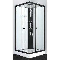 STIL 2 hidromasszázs zuhanykabin, szögletes, fekete