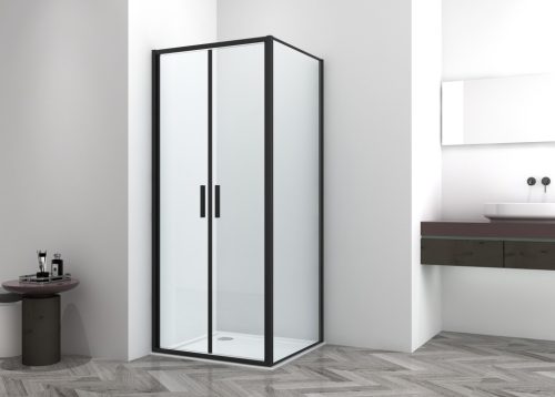 SANOSLIM kétszárnyas lengőajtó, 100 cm, fekete