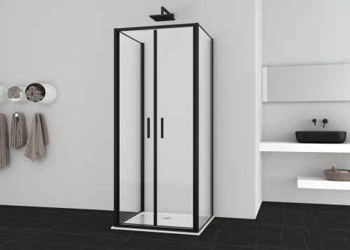 SANOSLIM kétszárnyas lengőajtó, 100 cm, fekete