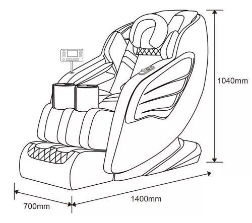 PRIMORA luxus masszázsfotel, fekete - 120 W