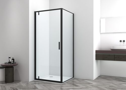 SANOSLIM Pivot zuhanyajtó, 80 cm, fekete