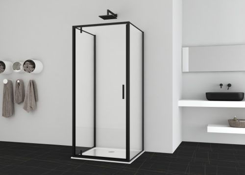 SANOSLIM Pivot zuhanyajtó, 80 cm, fekete