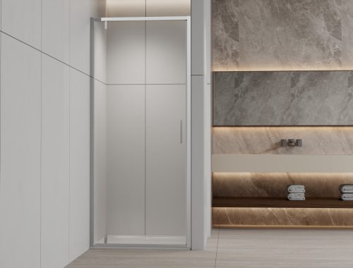 SANOSLIM Pivot zuhanyajtó, 100 cm, króm