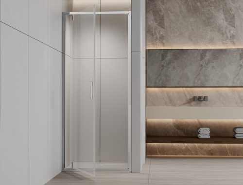 SANOSLIM Pivot zuhanyajtó, 100 cm, króm