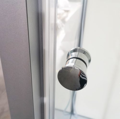 VIVA 2 hidromasszázs zuhanykabin, aszimmetrikus, matt szürke kerettel