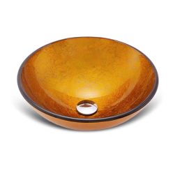 Üvegmosdó, síklapos, kerek, arany