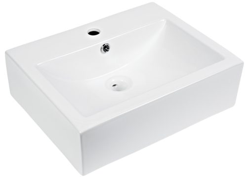 Síklapos kerámiamosdó, szögletes