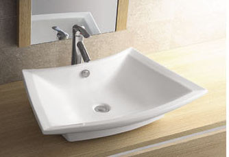 Síklapos kerámiamosdó, íves