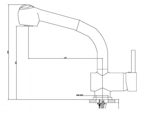 SANOTREND mosogató csaptelep kihúzható zuhanyfejjel