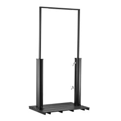 Napelemes kültéri zuhanykapu lábmosóval, fekete