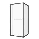 SANOSLIM sarokkabin toló-forgó ajtóval, 100 cm, fekete