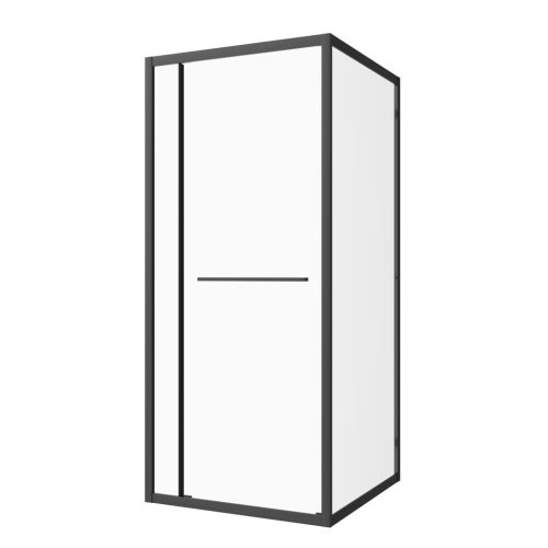 SANOSLIM sarokkabin toló-forgó ajtóval, 100 cm, fekete