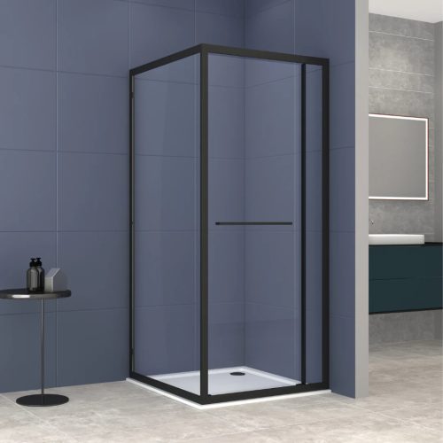 SANOSLIM sarokkabin toló-forgó ajtóval, 100 cm, fekete