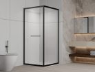 SANOSLIM sarokkabin toló-forgó ajtóval, 100 cm, fekete