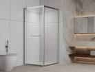 SANOSLIM sarokkabin toló-forgó ajtóval, 100 cm, króm