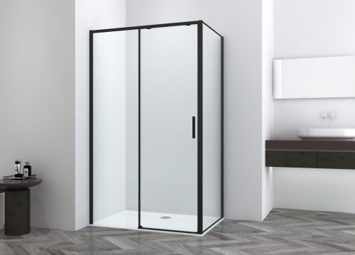 SANOSLIM tolóajtó, 100 cm, fekete