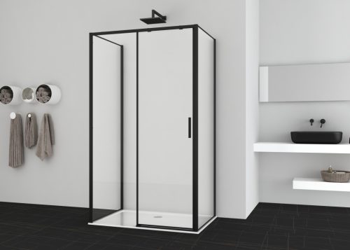 SANOSLIM tolóajtó, 100 cm, fekete