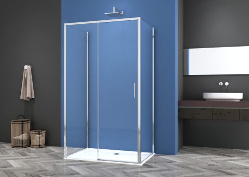 SANOSLIM tolóajtó, 140 cm, króm