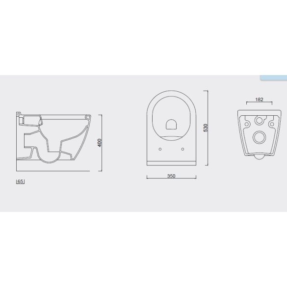 UNO perem nélküli fali WC slim "soft close" ülőkével