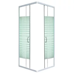 Sarokkabin két tolóajtóval, fehér 90 cm