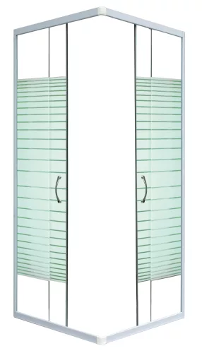 Sarokkabin két tolóajtóval, fehér 90 cm