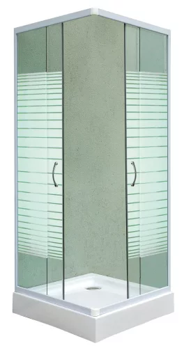 Sarokkabin két tolóajtóval, fehér 90 cm