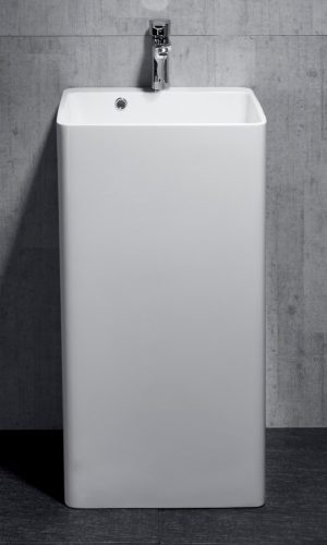 Öntött márvány álló mosdó, fehér