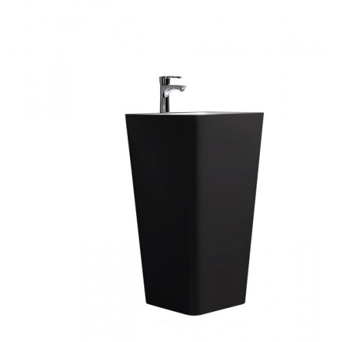 Öntött márvány álló mosdó, fekete