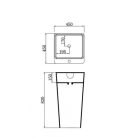 Öntött márvány álló mosdó, fekete