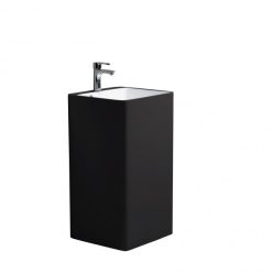 Öntött márvány álló mosdó, fekete