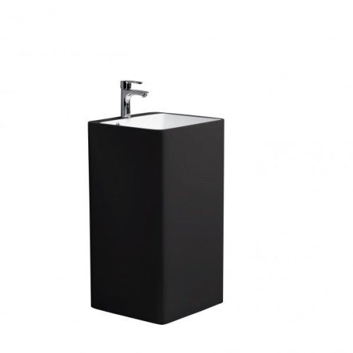 Öntött márvány álló mosdó, fekete