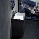 Öntött márvány álló mosdó, fekete