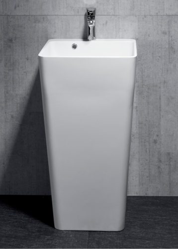 Öntött márvány álló mosdó, fehér